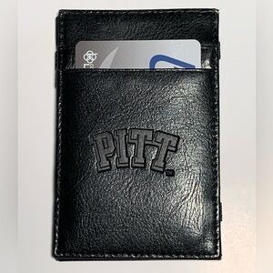 Pitt Wallet | Card Holder ~ Black Leather ~ University of Pittsburgh
